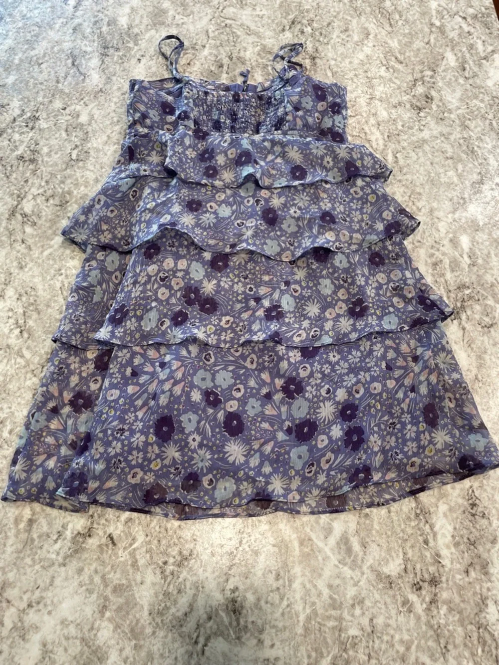 American Eagle Floral ruffled tiered dress Womens Size 2 - Picture 4 of 6